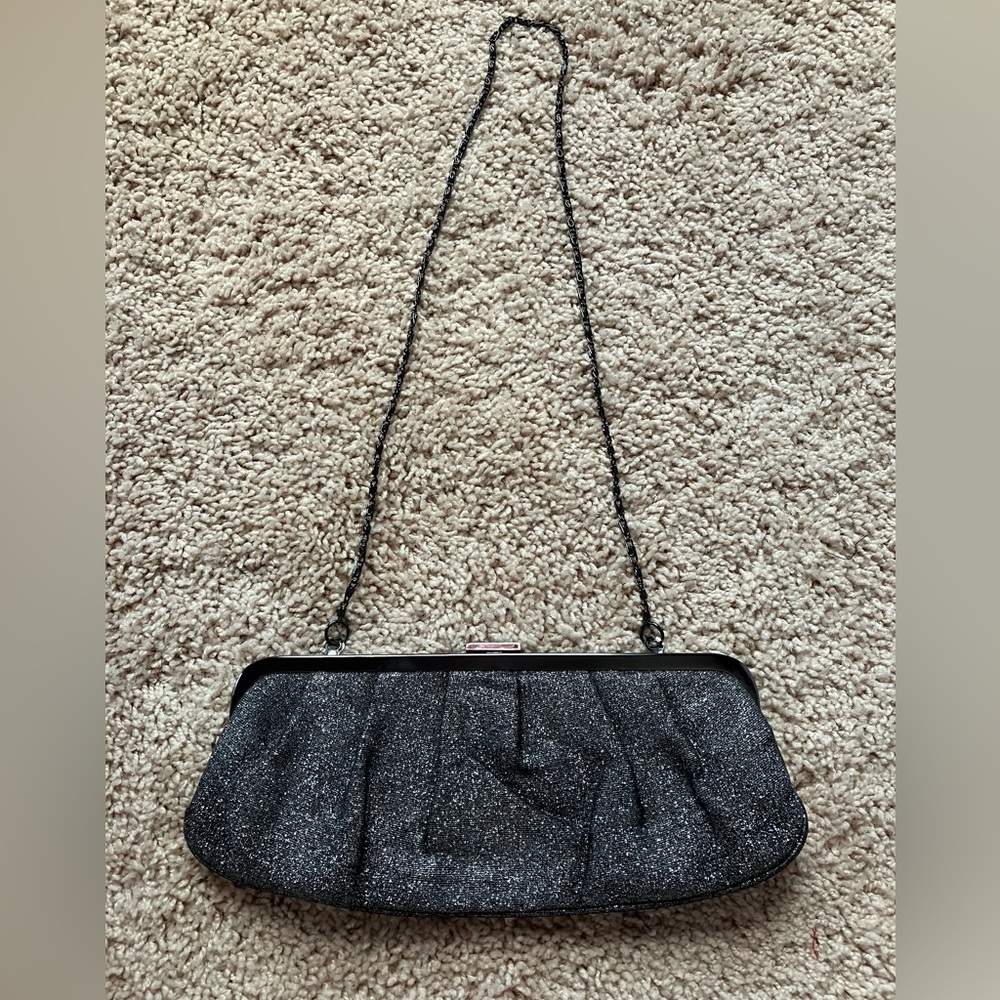 Elegant Classic Silver Glitter Clutch/ Purse